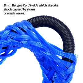Arola Bungee Dock Line Mooring Rope for Boats Dock Line Bungee Dock Lines Bungee Cords Kayak Boat Anchor Accessories Stretches 4 Pack (Blue)