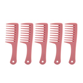 5Pcs Hairdressing Wide Tooth Comb Anti Static Ergonomic Handle Safe Practical Round Edge Hair Styling Comb