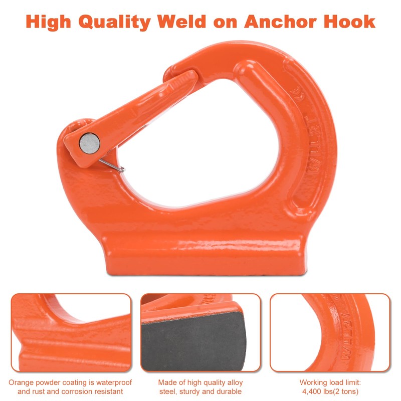 Leero 2 Ton G80 Weld on Anchor Hook, Heavy Duty