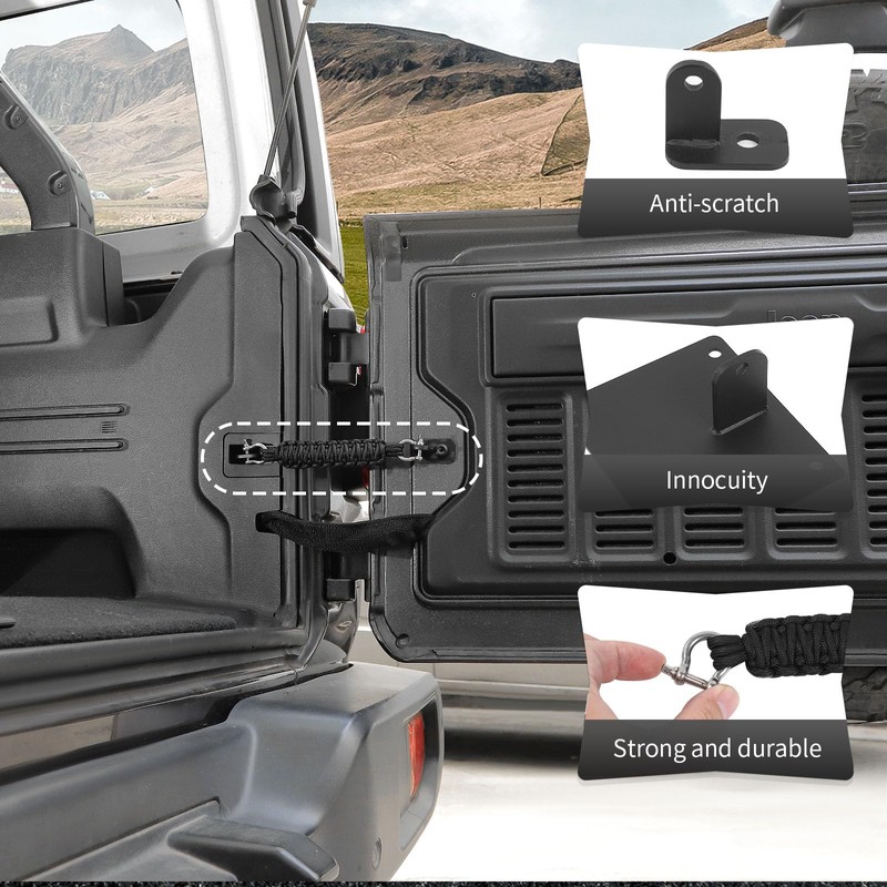 CheroCar for Jeep Wrangler JL JLU Accessories Tailgate Check Tailgate