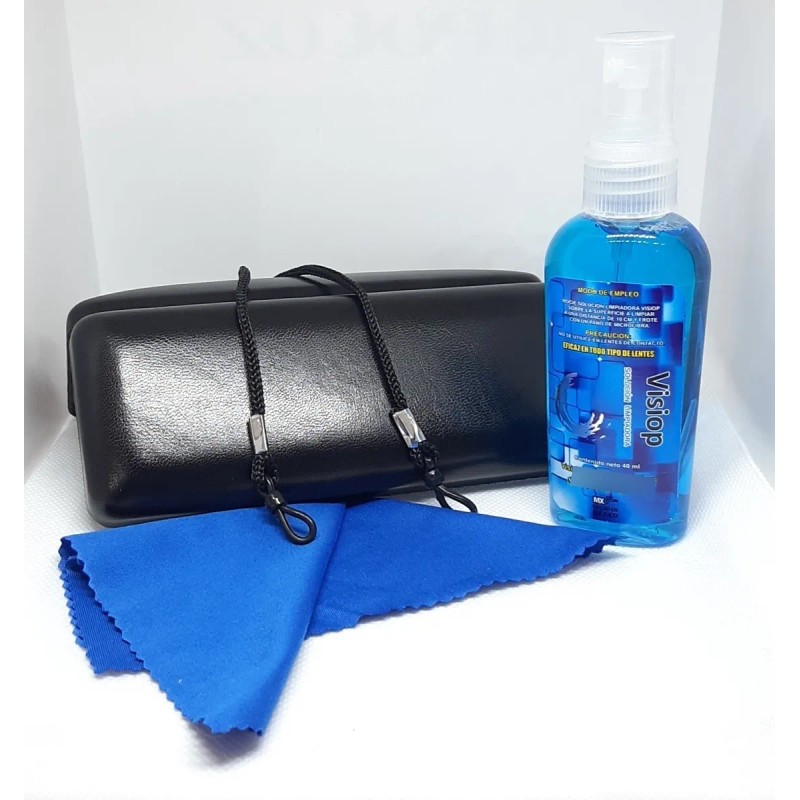 Estuche, Solución, Paño Y Cordón Para Lente Oftálmico Kit Color
