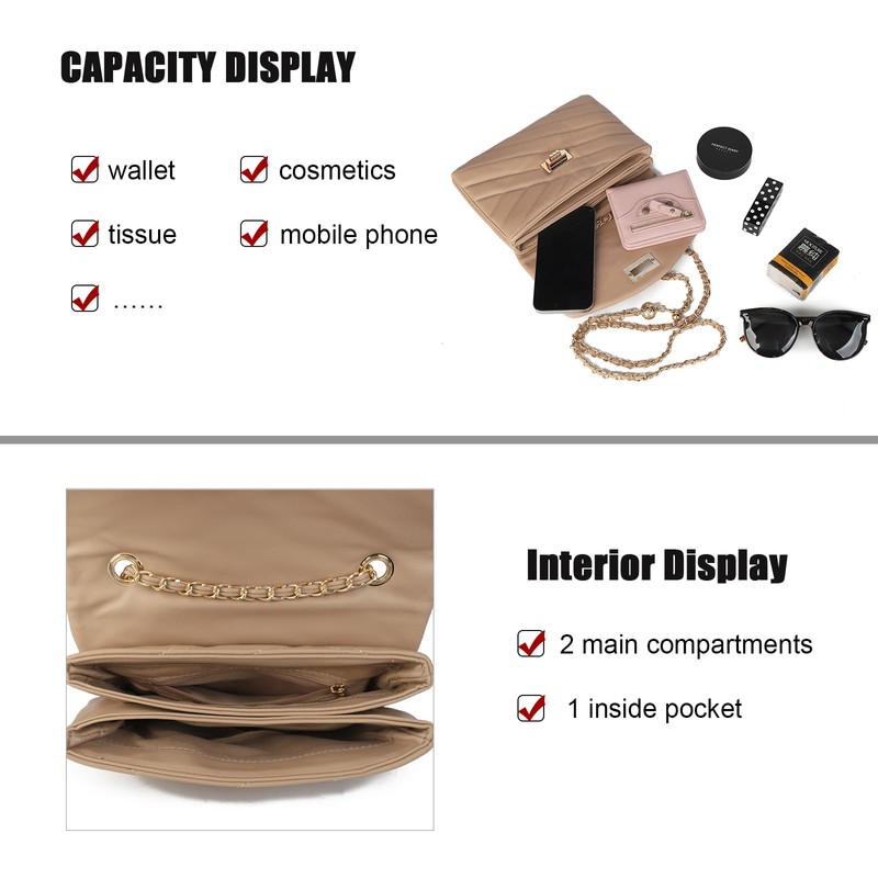 VNFIOEI Women's Small Shoulder Bag Elegant Handbag, apricot