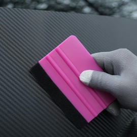 2-Pack Felt Edge Squeegee Tool for Car Vinyl Wrap, Window Tint, & Peel-and-Stick Wallpaper – Bubble Remover with Scratch-Resistant ABS Plastic, Includes Two Replacement Felt Pads (Purple)