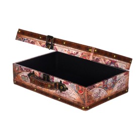 Birendy Chest Box KD 1288 Suitcase Set Wooden Chest Vintage Treasure Chest Pirate Chest Size M (26 cm W x 15 cm D x 8 cm H)