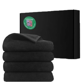 LMMINBZ 4Pcs Black Hand Towels for Bathroom - Clean Face Towels Decoration Small Microfiber Washcloths Towel for Face Hand13.7 x29.5inch