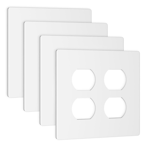MLLIZH 2-Gang Screwless Duplex Wall Plate, 4.73" x 4.73" Standard