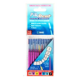 Pikdent -Interdental Brushes - Durable Coated Steel Core and Tynex Bristles - 2nd Size: Purple 0.5mm, Cylindrical - 10 Toothbrushes