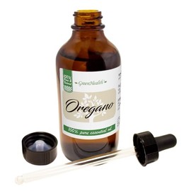Aceite esencial de orégano – 4 fl oz (4.0 fl oz) botella de vidrio ámbar con cuentagotas de vidrio – Aceite esencial 100% puro – GreenHealth