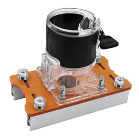 MEKOTRIN Wood Router Base, 2 in 1 Wood Trimmer Router Tool, Wood Palm Router Base Fastener Slotting Bracket Guide for Woodworking Carbinet Closet Furniture