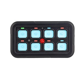 SPJIUQI 8 Gang RGB Switch Panel Auto Dimmable LED Backlit Touch Bluetooth APP Control Toggle Momentary Pulsed 12 24V 60A SSR Circuit Control Relay Box for Car Pickup Truck SUV UTV ATV Boat Yacht IP65