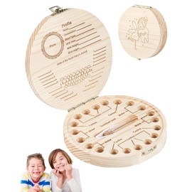 KGDUYC 1 Piece Baby Teether Box, Teething Ring Box, Wooden Teething Ring Box for Girls and Boys, Wooden Standing Teething Ring Box, Baby Storage Box, Memory Box, Baby Birth Gift