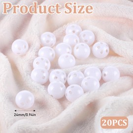 cobee Pack of 20 Sew-In Rattle Balls, White Rattle Balls Inserts, Rattle Boxes, Noise Maker, Squeaker, Rattle Balls, Filling Material for Animal Doll, Doll, Rattles, Plush Rings