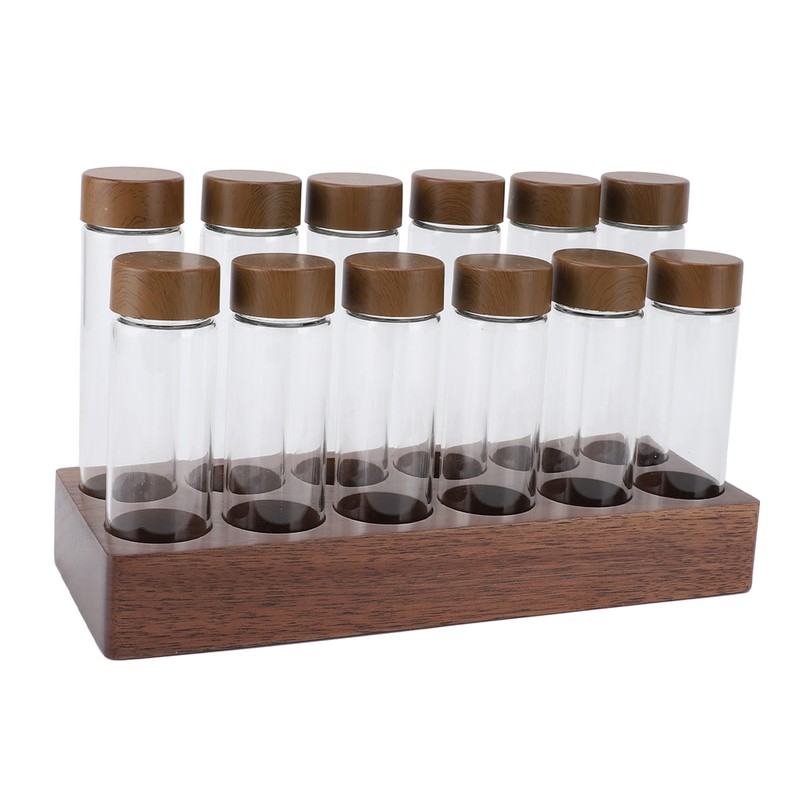 12pcs Coffee Bean Storage Tubes Glass Sealed Dosing Coffee Bean