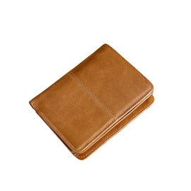 REMARSO Bi-fold Wallet, Genuine Leather, Coin Pocket, Card Slot, Compact, Large Capacity, Natural, Braun