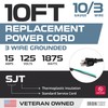 Iron Forge Cable 10 Gauge Replacement Power Cord 10 ft