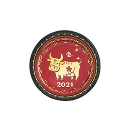 Fun Express Chinese New Year of the Ox Paper Dessert Plates - Party Supplies - 8 Pieces