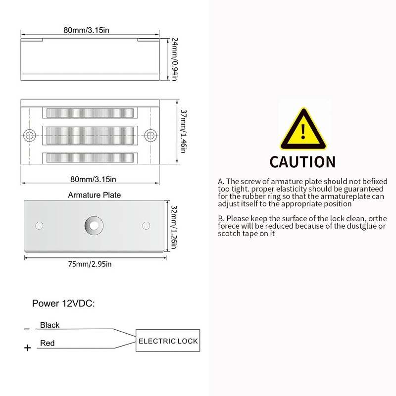 Mag Lock 1200LBS Holding Force Electromagnetic Commercial Lock 12V Fail
