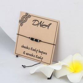 MAOFAED DNA Morse Code Bracelet, Biology Science Gift, Chemistry Gift,Morse Code Jewelry