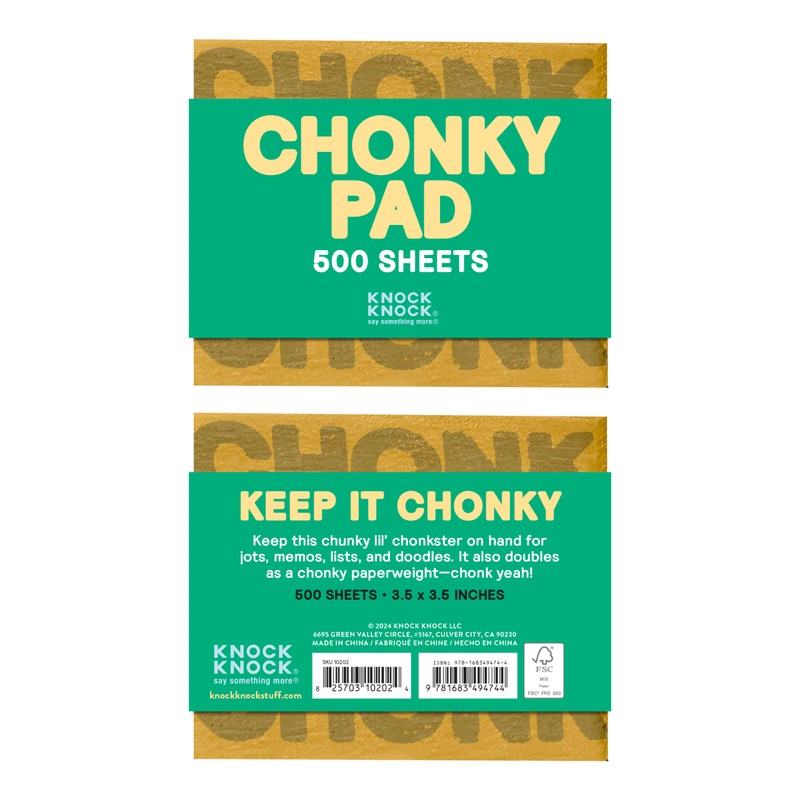 Knock Knock Chonky Note: Cube Notepad