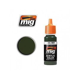 Ammo MIG-0001 RAL 6003 Olivgrün Opt.1 Acrylic Paints (17 Ml), Multicolour