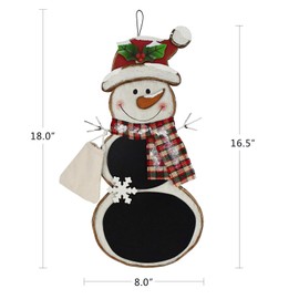Christmas Decorations Snowman Hanging Signs with Chalkboard Large Metal Xmas Hanging Wall Decor Door Decorative Winter Holiday Welcome Plaque Party Outdoor Home Decor Christmas Tree White 16.5 Inch