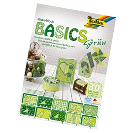 Folia Bringmann Basics Motif Block Craft Paper 24 x 34 CM 30 Sheets Light Green