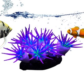 Fish Tank Glowing Coral Ornaments,Suction Cups Fish Tank Coral Ornaments | Glowing in The Dark Aquarium Accessories Landscaping Plant for Apartment Dorm Hotel