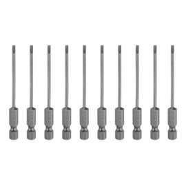 HARFINGTON 10pcs SL2.5 Magnetic Slotted Screwdriver Bits 2.5mm S2 Steel Flat Head Screwdriver Bit 1/4" Hex Shank Industrial Grade Screw Driver Drill Bits 3" Long for Remove Fastening Screws