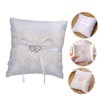 STOBAZA Elegant Lace Wedding Ring Pillow Romantic Heart Shaped Design