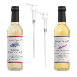 Sonoma Syrup Co. Flavorful Syrup Collection – Classic Vanilla & Lavender Infused with 2 Reusable Pumps, 12.7 oz (Pack of 3) | Perfect for Coffee, Cocktails, and Cooking