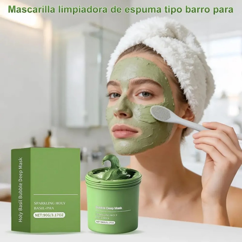 Mascarilla De Arcilla Para Cara, Holy Basil Bubble Deep Clea