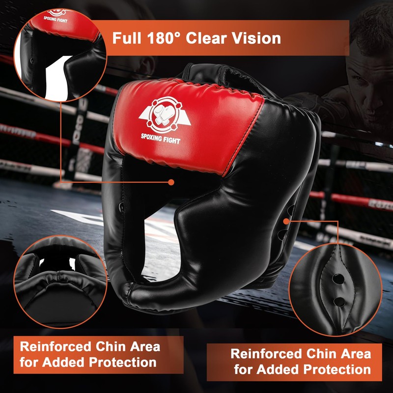 11 PCS Boxing Gear Set with Headgear Complete Boxing Training