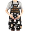 MYSOMY Cat Apron With Pockets Cat Pattern Apron Cat Cooking