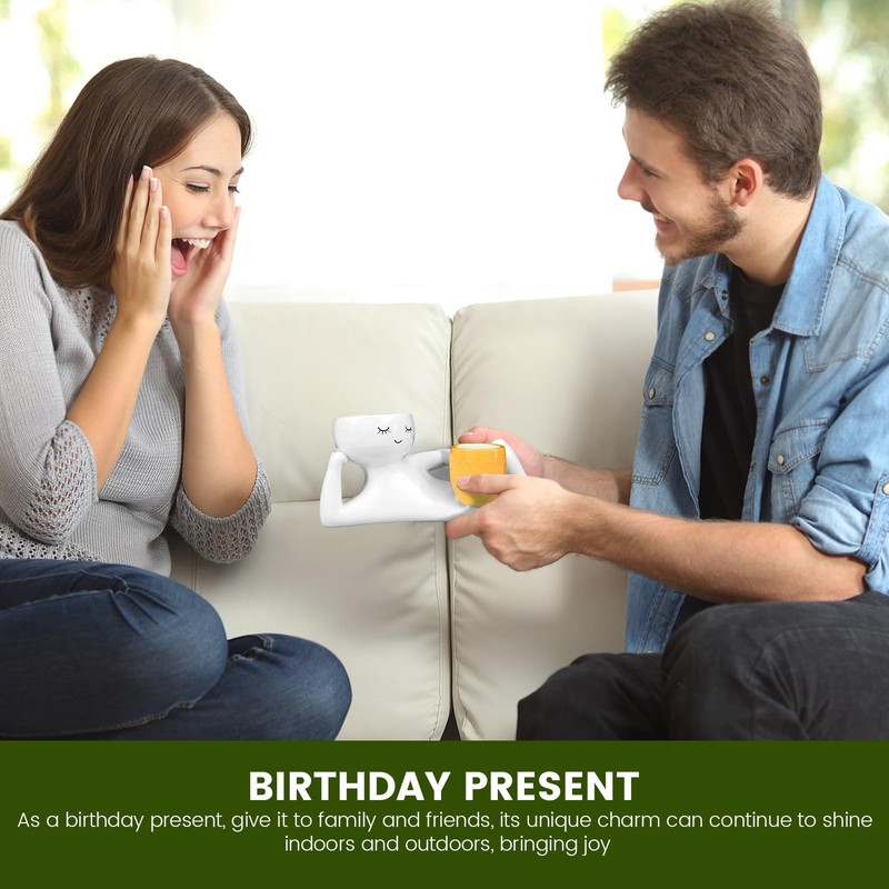 Lazy Guy Planter Resin Funny Planter Pot Efficient Drainage Greenery