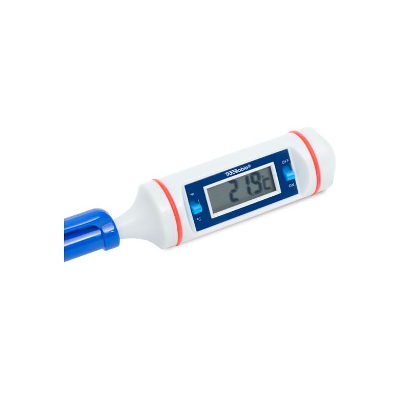 Traceable Digital Pocket Thermometer with Calibration, 302°F; 8" Long-Stem