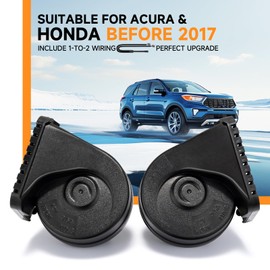 BANHAO Car Horn Compatible With Honda 12V Auto Horns For Civic-2015 CRV-2016 Accord-2017 Odyssey Pilot Fit, Acura MDX RDX Integra 130 dB Dual-Tone with 1 to 2 Plug Wiring Harness
