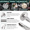 #8 x 1-1/2" Phillips Wafer Head Sheet Metal Tek Screws