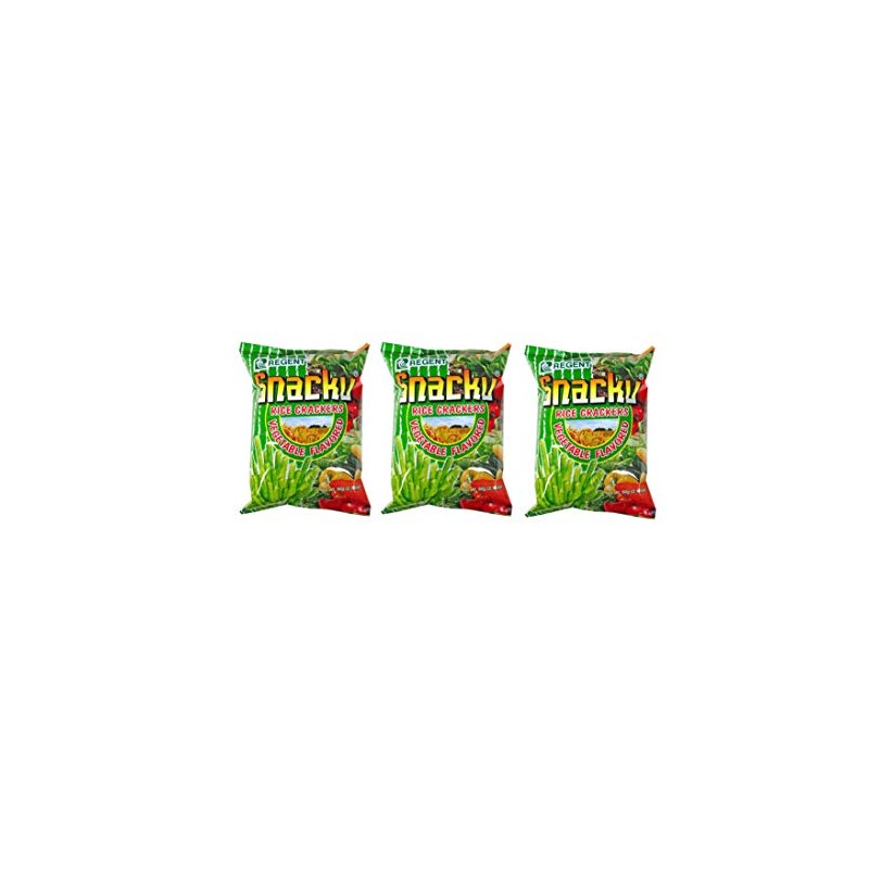 Regent Snacku Rice Crackers Vegetable Flavored 2.12oz, 3 Pack