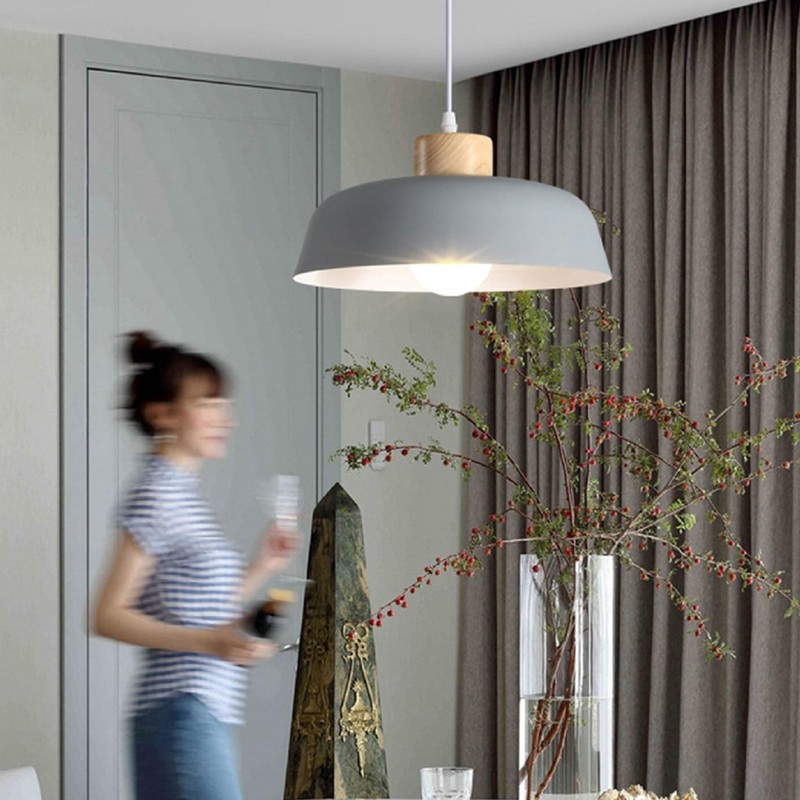 Hnexsei Metal Pendant Light Fixture, Modern Macaron Color Ceiling Hanging