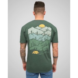 INTO THE AM Vintage Graphic Tees for Men - Oversized Lightweight Soft Retro Wash 100% Cotton Relaxed Fit Short Sleeve Tshirt (Royal Pine, XX-Large)