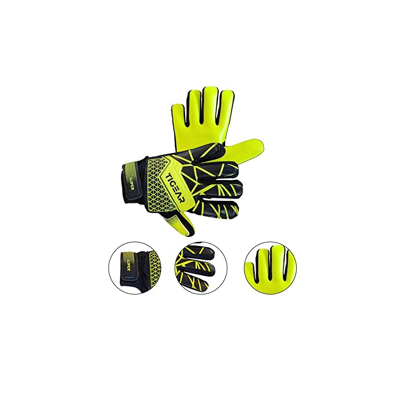 TIGEAR Junior Goalkeeper Gloves with Super Grip Latex & Palm