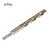 sourcing map 4pcs 1/4" Hex Shank Drill Bit 7/16" Gold