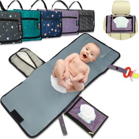 BUBENHERZ Nappy Bag – Wrap up to Toddler Age with Comfort XL Hygiene Changing Mat for on the Go – Non-Slip Wet Wipe Compartment for All Sizes – Changing Bag Organiser Violetfeet