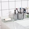 SHYFOY Bathroom Accessories Set, 3 Piece Silver Crystal Crushed Diamond