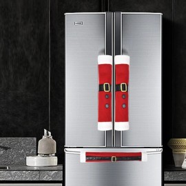 Unbranded 3PCS Christmas Refrigerator Door Handle Cover Santa Belt Protector for Kitchen