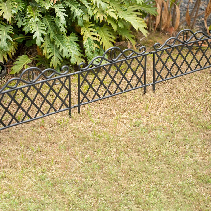 Plastic Garden Edging Border Fence, Flower Bed Barrier, Set of