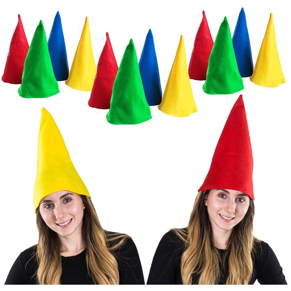 Funny Party Hats Gnome Hats - Set of 12 Hats - Dwarf Hats - Dwarf Costume - Gnome Costume