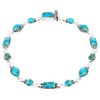 Turquoise Link Bracelet Sterling Silver 925 Genuine Turquoise (Teal/Matrix)