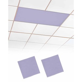 2 Pack Fluorescent Light Cover for Classroom Ceiling Light, Lavender Purple Magnetic Light Cover Filters, Solid Color Light Covers for Office School Home Drop Lamp Ceiling Decor 4x2 Feet