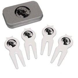 Azeeda 'Head with Melted Brain' Golf Divot Tool/Repair Fork Gift Set (GO00062772)